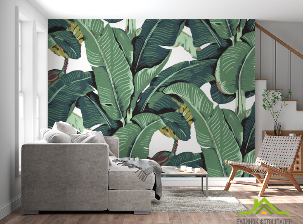 выбрать Фотошпалери зелені бананові листя Каталог фотошпалер на стіну