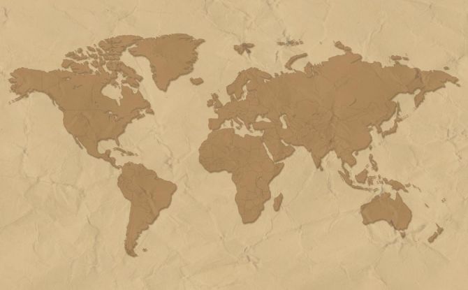Фотообои Стилизация континентальной карты