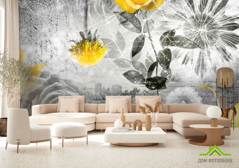 выбрать Фотообои 3d цветочная композиция Фотообои 3Д на стену