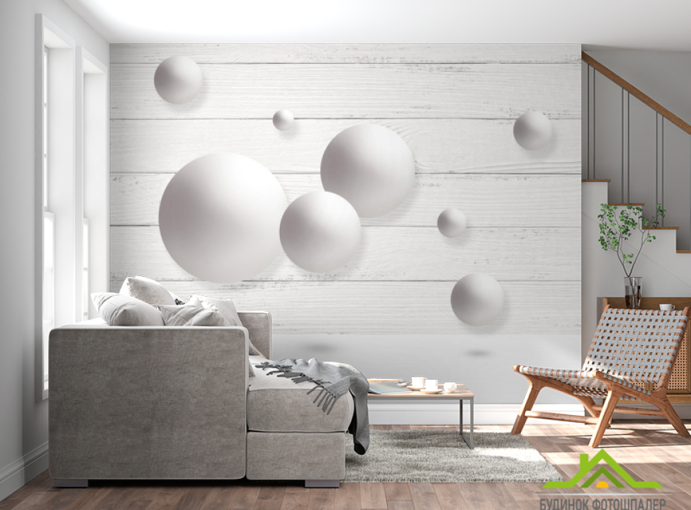 выбрать Фотошпалери Сірі кола на тлі дерева Каталог фотошпалер на стіну