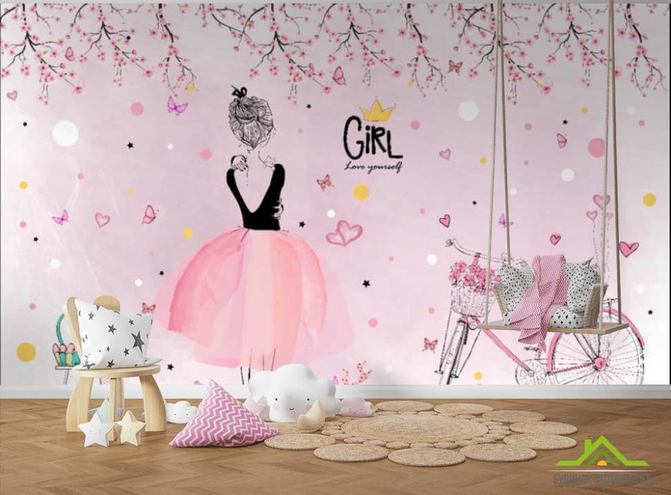 выбрать Фотошпалери фея рожева для дівчаток Каталог фотошпалер на стіну