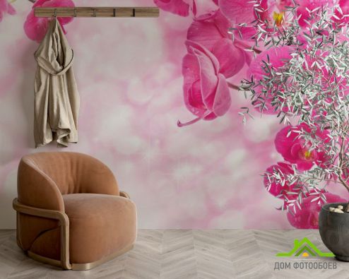 выбрать Фотошпалери Рожеві орхідеї і вода Рожеві фотошпалери на стіну