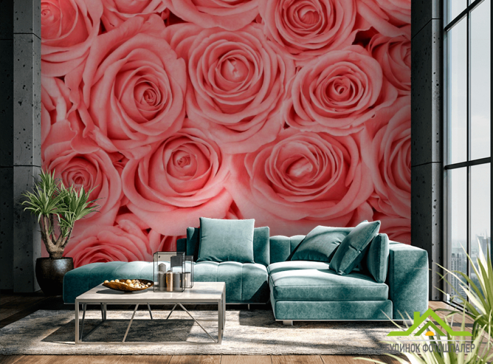выбрать Фотошпалери Кремово-рожеві троянди Каталог фотошпалер на стіну