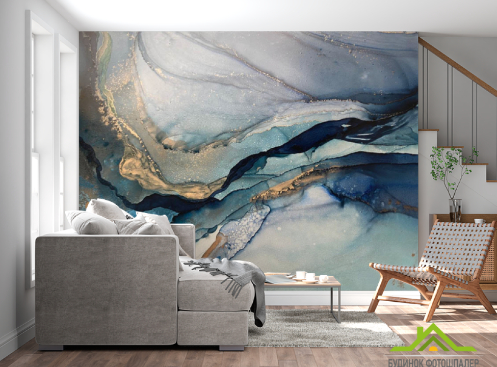 выбрать Фотошпалери флюїд в зелений тонах Фотошпалери Fluid art на стіну