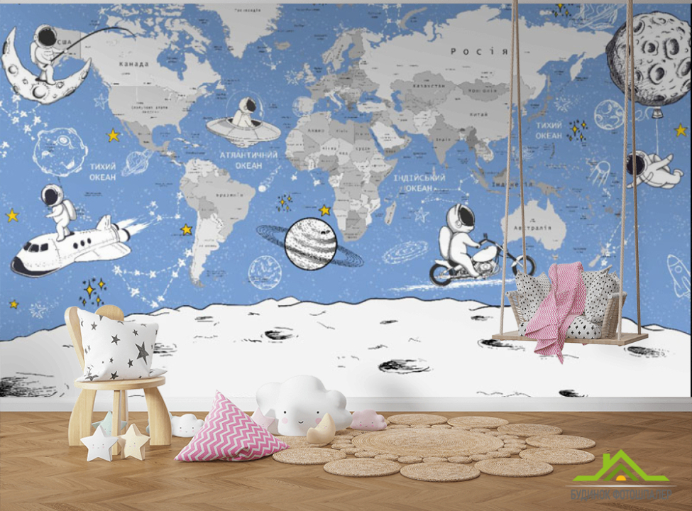 выбрать Фотошпалери Карта дитяча російською Каталог фотошпалер на стіну