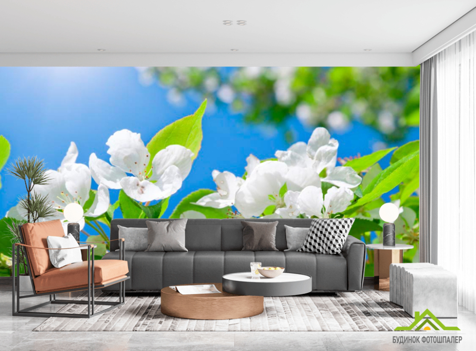 выбрать Фотообои Цветы белые маленькие Каталог фотообоев на стену
