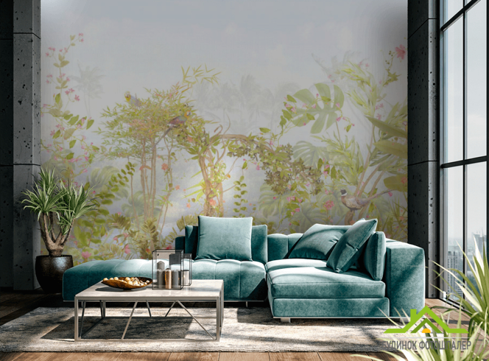 выбрать Фотообои Зеленые дикие листья Каталог фотообоев на стену