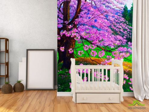 выбрать Фотообои Цветущая сакура Фотообои Розовые деревья на стену