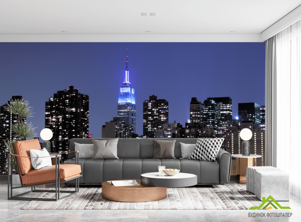 выбрать Фотообои вечерние многоэтажки Каталог фотообоев на стену