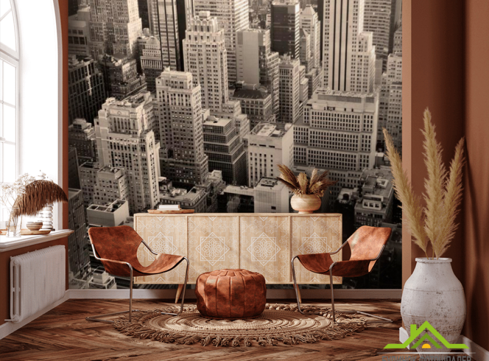 выбрать Фотообои Высотки тянутся в небо Фотообои Современный город на стену