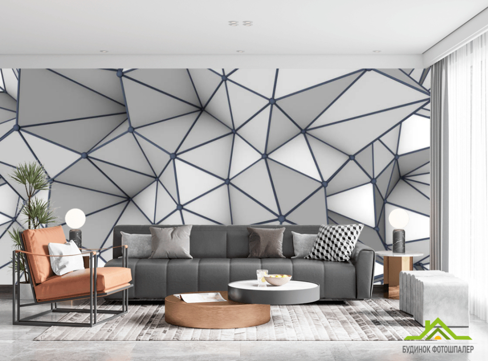 выбрать Фотошпалери Сріблястий полігон Каталог фотошпалер на стіну