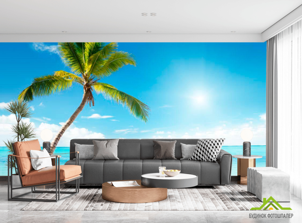 выбрать Фотошпалери Пальма, сонце, пляж Каталог фотошпалер на стіну