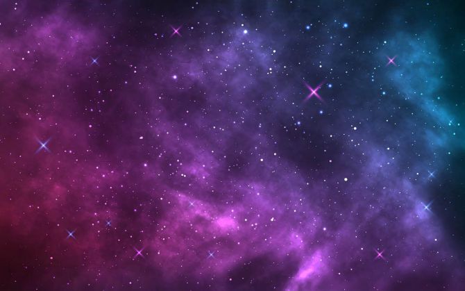 Фотообои Фиолетовое звёздное небо