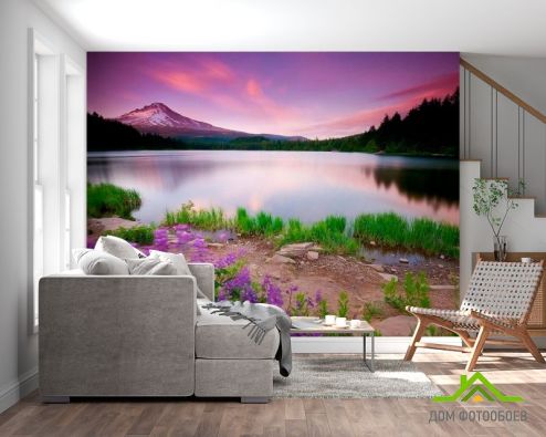 выбрать Фотообои Сказочный закат Фиолетовые фотообои на стену