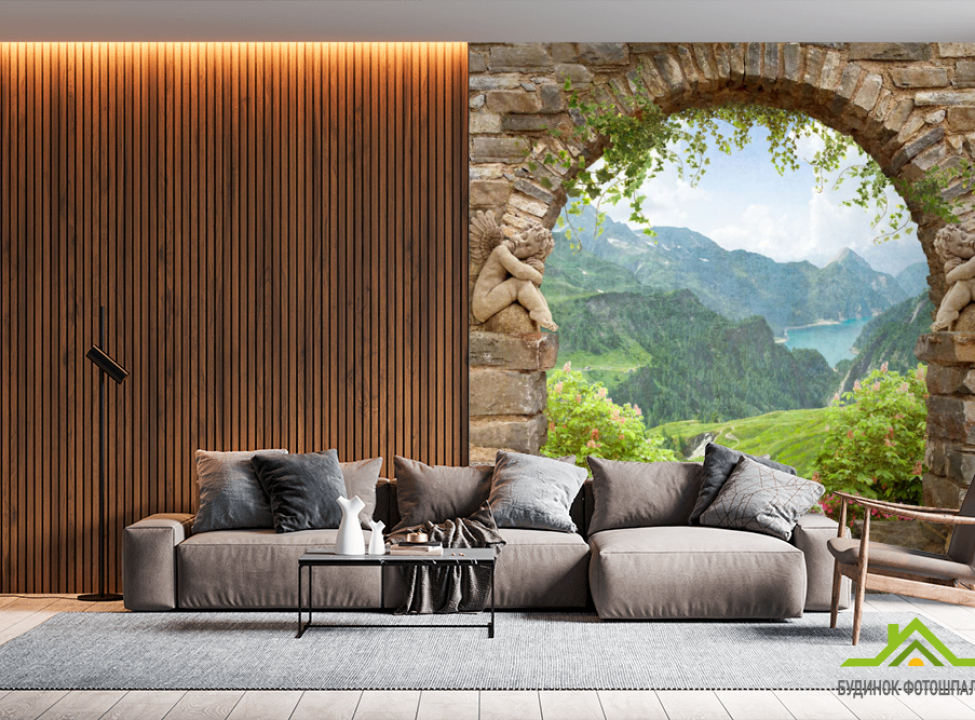 выбрать Фотошпалери Фреска з видом на гори Каталог фотошпалер на стіну
