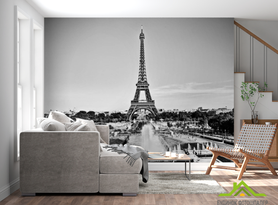 выбрать Фотообои Эйфелева башня чб Каталог фотообоев на стену