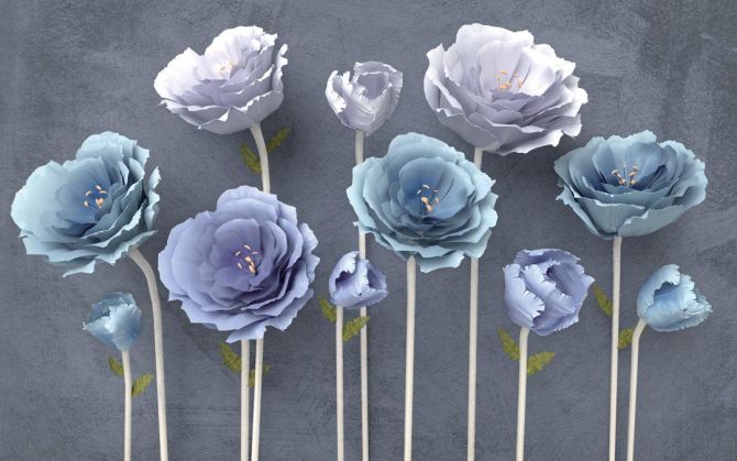 Фотообои Синие красивые цветы