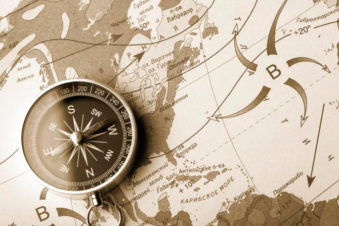 Фотошпалери Компас і карта