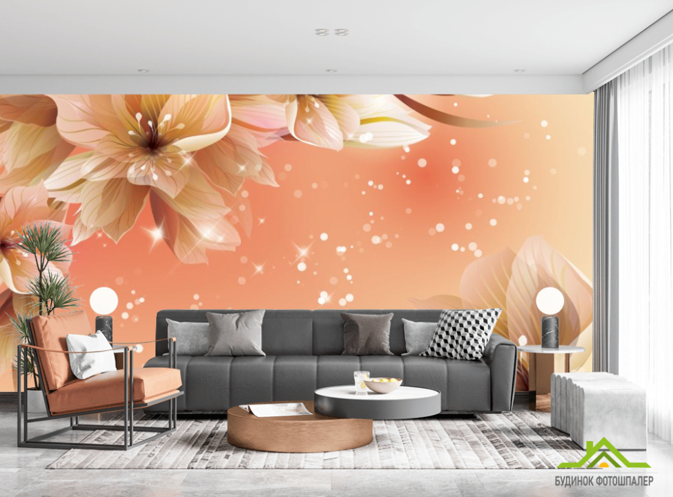 выбрать Фотообои 3D волшебные цветы Каталог фотообоев на стену