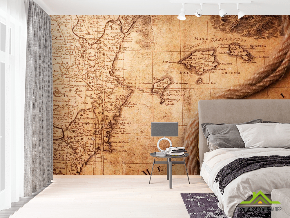 Фотошпалери Компас і карта світу