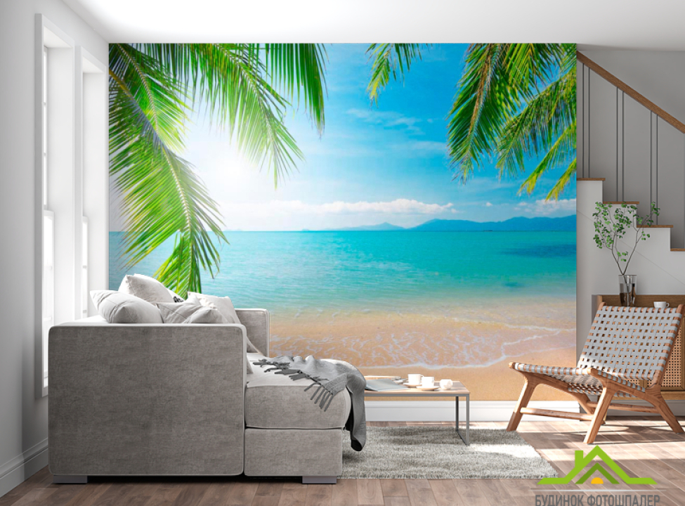 выбрать Фотошпалери Пальми, пляж, сонце Каталог фотошпалер на стіну