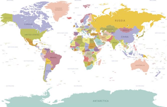Фотошпалери Географічна карта світу