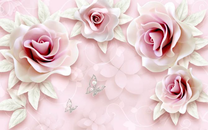 Фотообои керамические розы