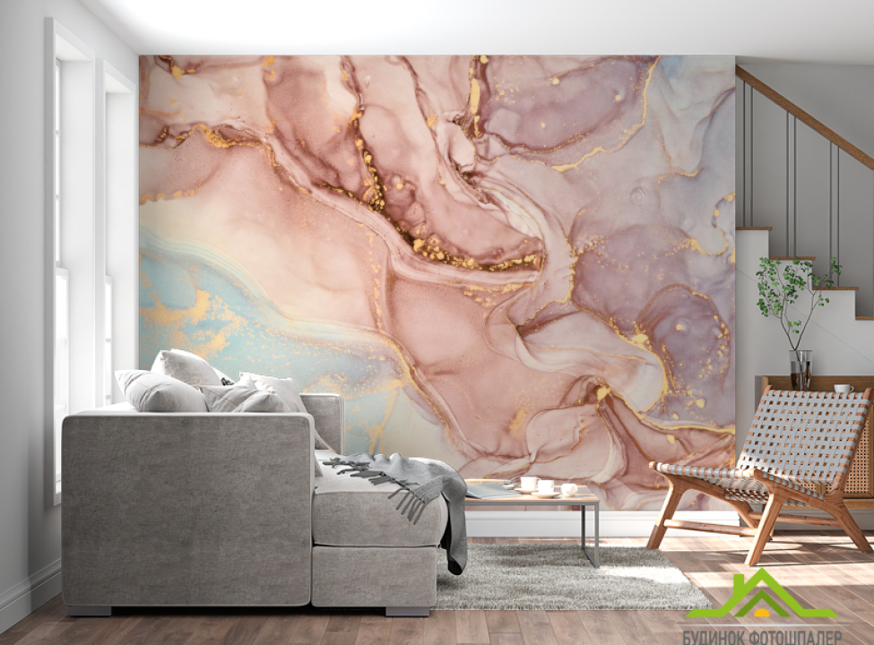 выбрать Фотообои Пудровый флюид с золотом Каталог фотообоев на стену