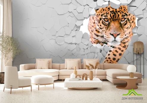 выбрать Фотообои 3 д тигр Фотообои 3D фотообои: горизонталная, горизонтальная ориентация на стену