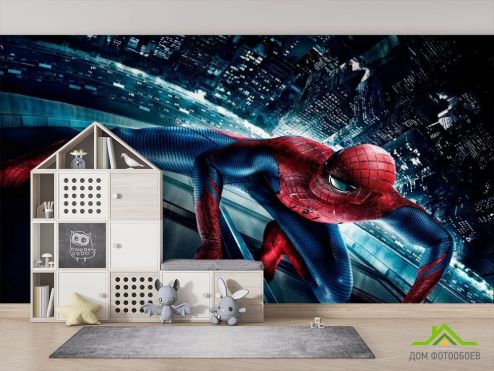 выбрать Фотообои Человек паук в городе Фотообои Фотообои в детскую: фото, горизонталная, горизонтальная  на стену