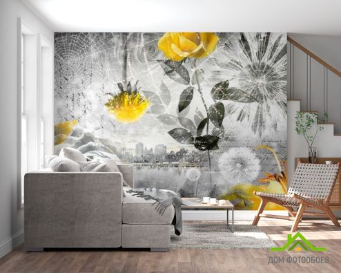 выбрать Фотообои 3d цветочная композиция Фотообои 3D фотообои: картинка  на стену