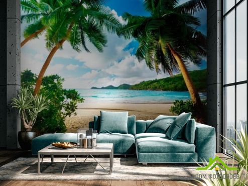 выбрать Фотообои  Пляж и пальмы Фотообои, цвет: «бежевый» на стену