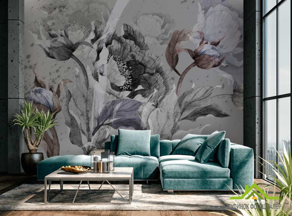 выбрать Фотообои Акварельные цветы Каталог фотообоев на стену
