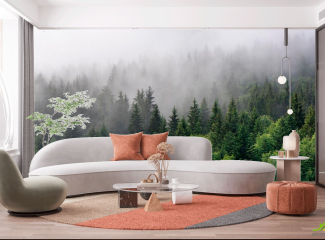 Сочетание обоев и фотообоев в одном интерьере