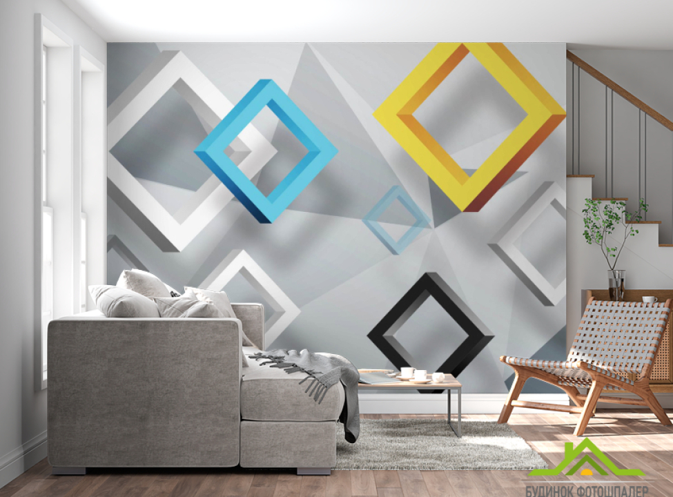 выбрать Фотошпалери 3Д квадрати Каталог фотошпалер на стіну