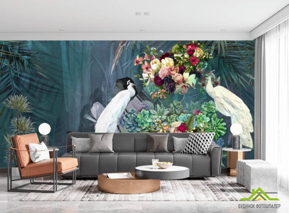 выбрать Фотошпалери дизайнерські павичі Каталог фотошпалер на стіну