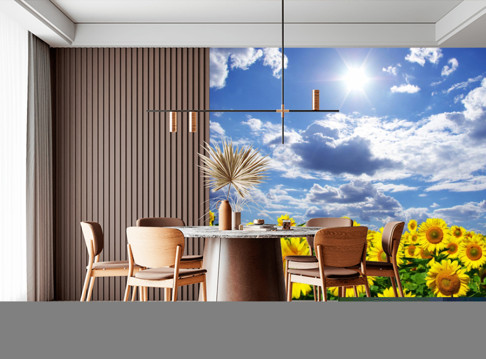выбрать Фотошпалери соняшники, небо і сонце Каталог фотошпалер на стіну