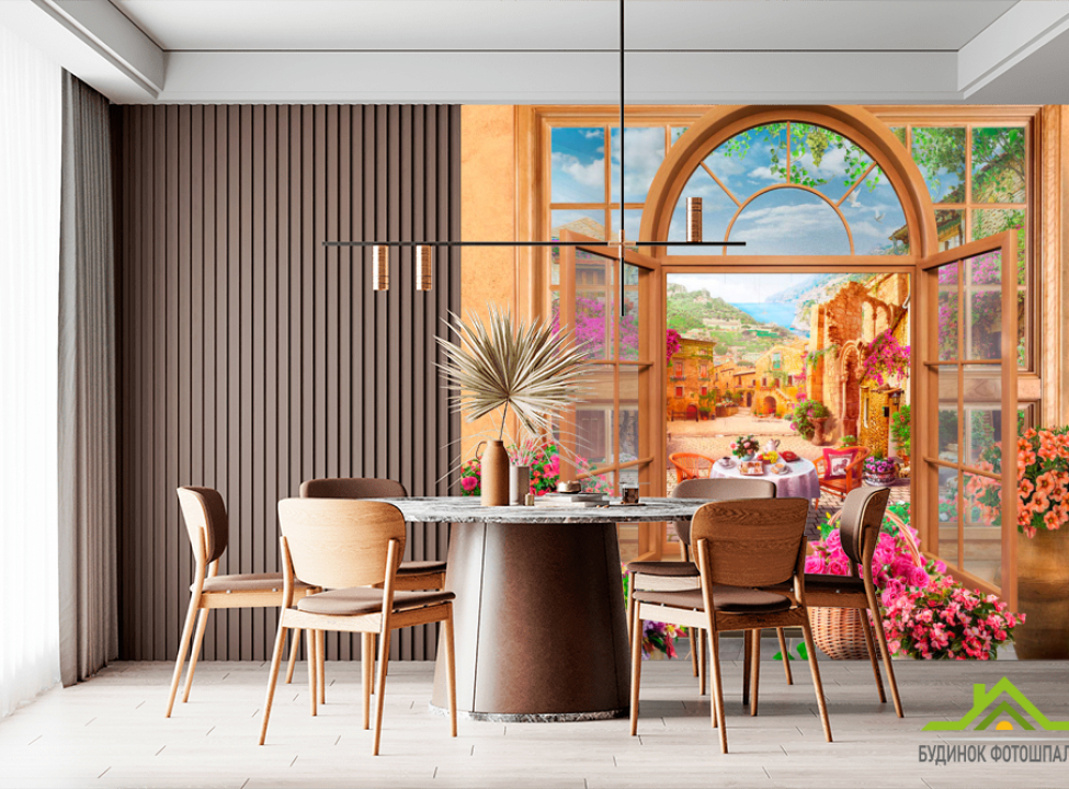 выбрать Фотообои Окно фреска Каталог фотообоев на стену