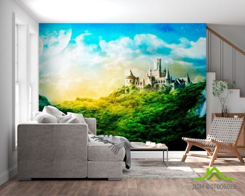 выбрать Фотообои Утопающий в зелени замок Фотообои Фотообои Замки: фото, горизонталная, горизонтальная  на стену