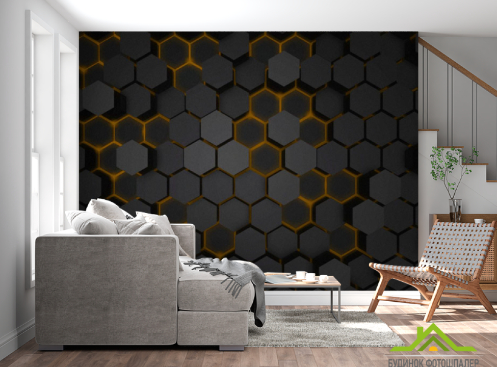 выбрать Фотошпалери шестикутники 3д Каталог фотошпалер на стіну