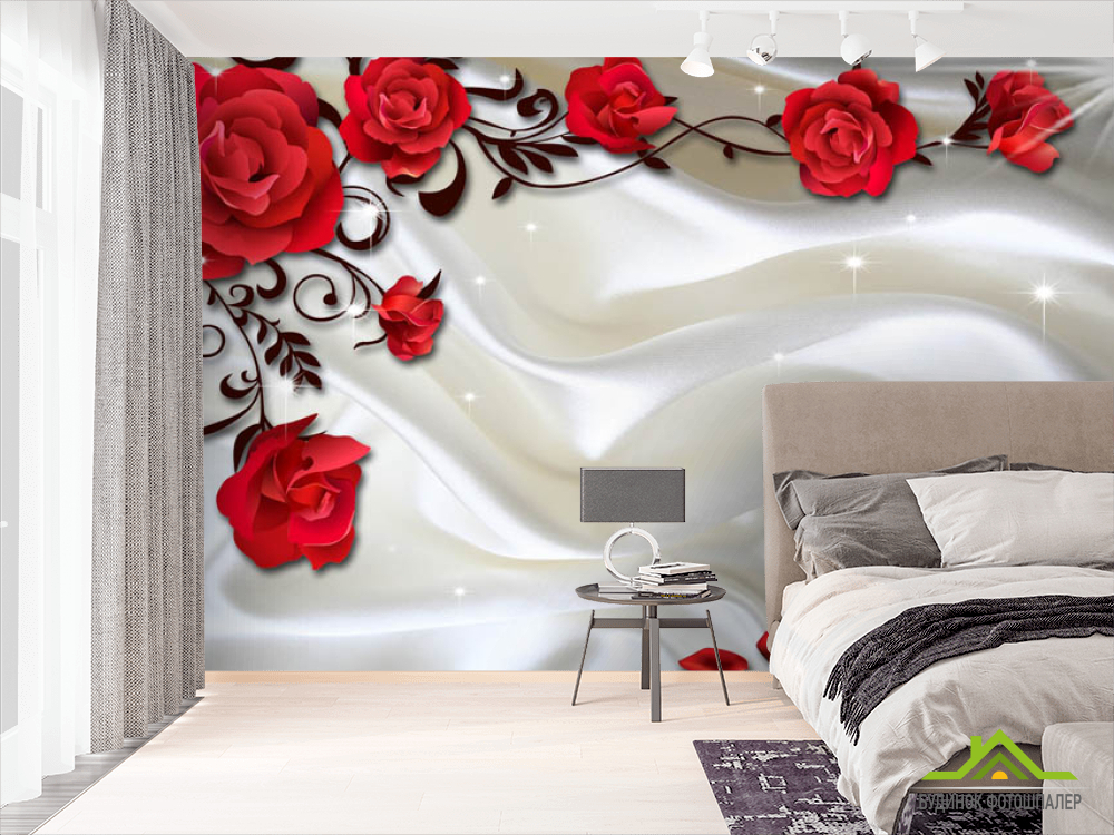 Фотошпалери сучасні 3D Стерео квіти