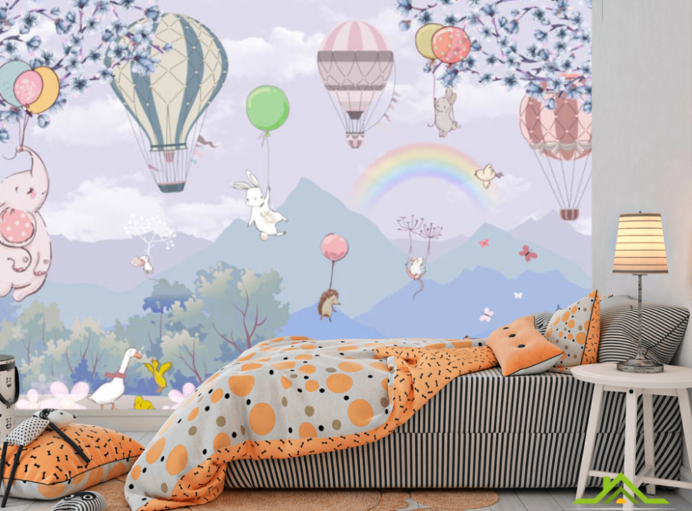 выбрать Фотообои Звери на воздушных шариках Каталог фотообоев на стену