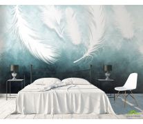 Фотообои Белые перья с потолка