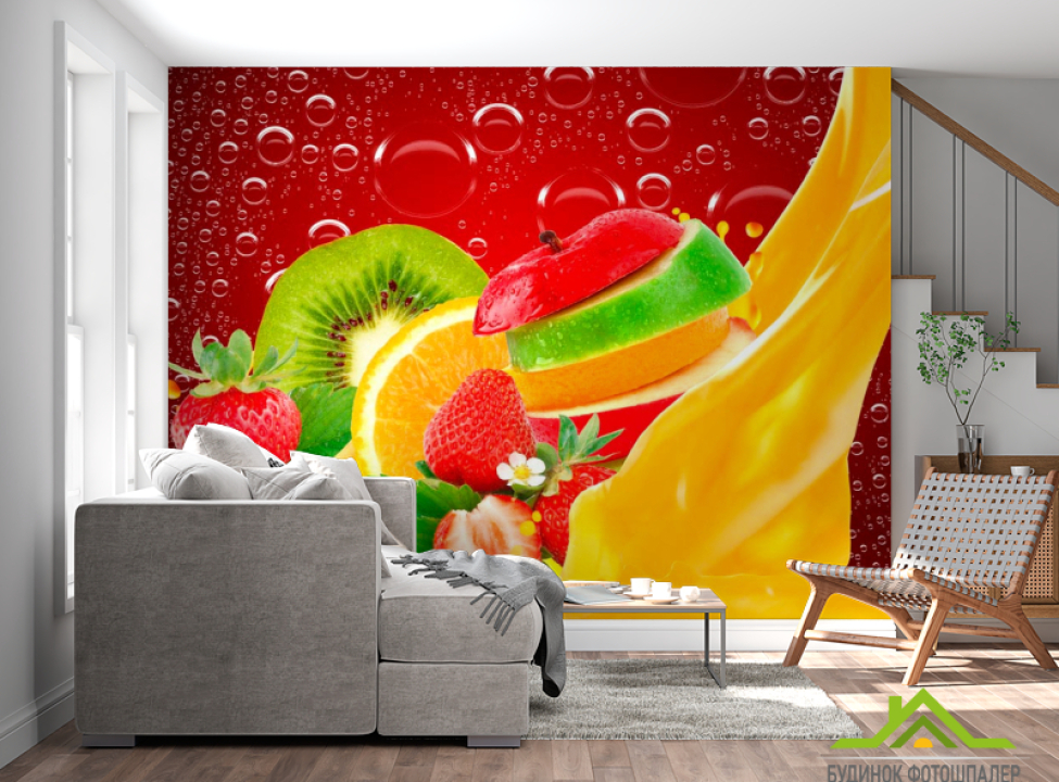выбрать Фотошпалери Нарізані фрукти, ягоди Каталог фотошпалер на стіну
