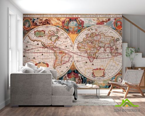 выбрать Фотообои Политическая карта Средневековья Фотообои карта Мира на стену
