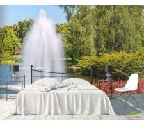 Фотообои фонтан в парке