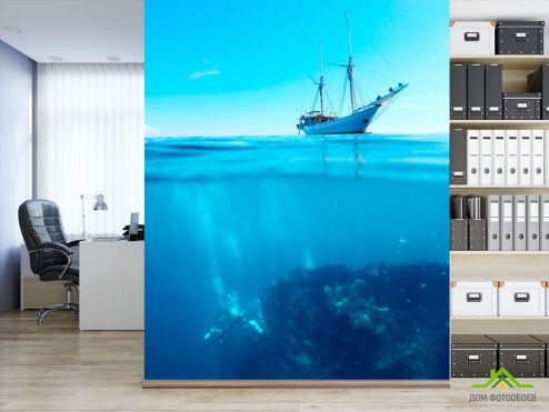 выбрать Фотообои Яхта и глубина Фотообои Фотообои Море: вертикальная ориентация на стену