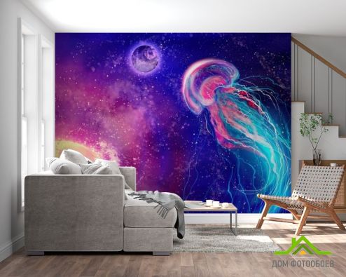 выбрать Фотообои Космическая медуза Фотообои, цвет: «горизонталная, горизонтальная» на стену