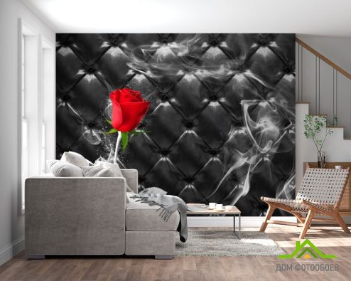 выбрать Фотообои Красная роза на фоне Фотообои, цвет: «» на стену