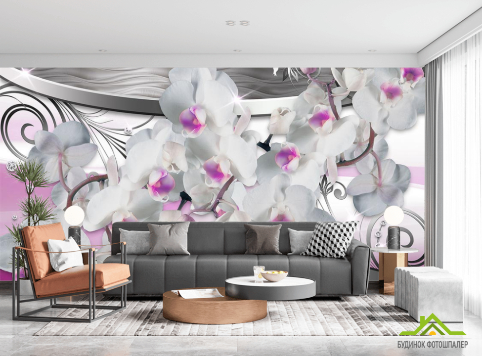 выбрать Фотошпалери Орхідея і абстракція 3d Каталог фотошпалер на стіну